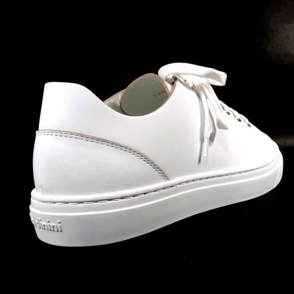 BALDININI 🇮🇹 WHITE LEATHER COMFORT FLAT SNEAKERS - Picture 5 of 8